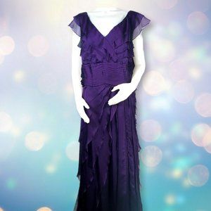 Purple Chiffon Tiered Dress Adrianna Papell Plus S